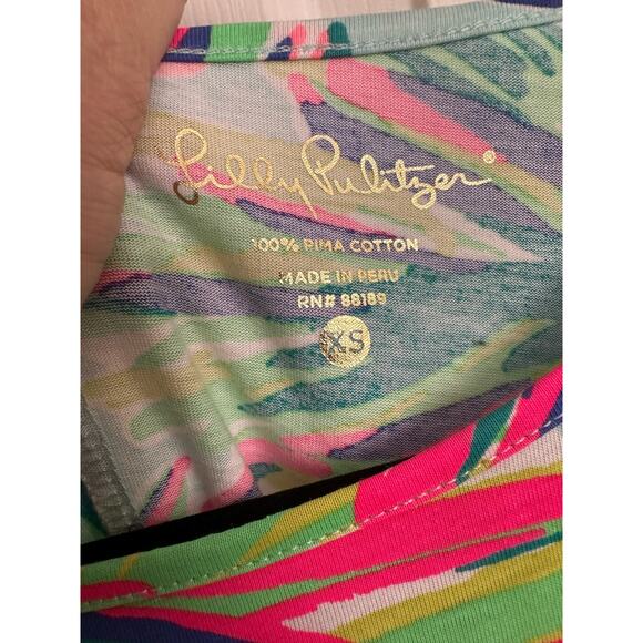 NWT‎ Lilly Pulitzer Marlowe Shift Dress Palm Print Turquoise Pink Green XS - Picture 3 of 8